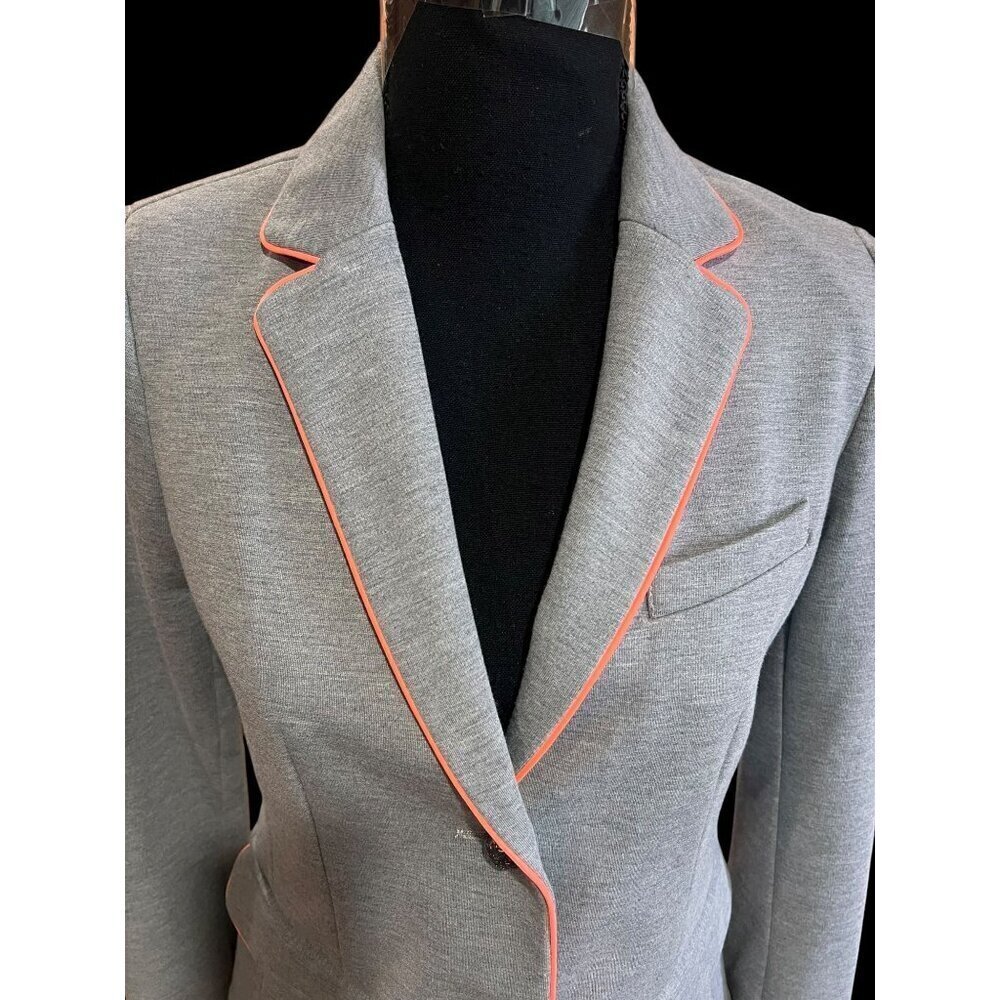 Gap Academy Blazer Womens SM Gray/Coral Piping FALL Light Academia american prep - Picture 4 of 10